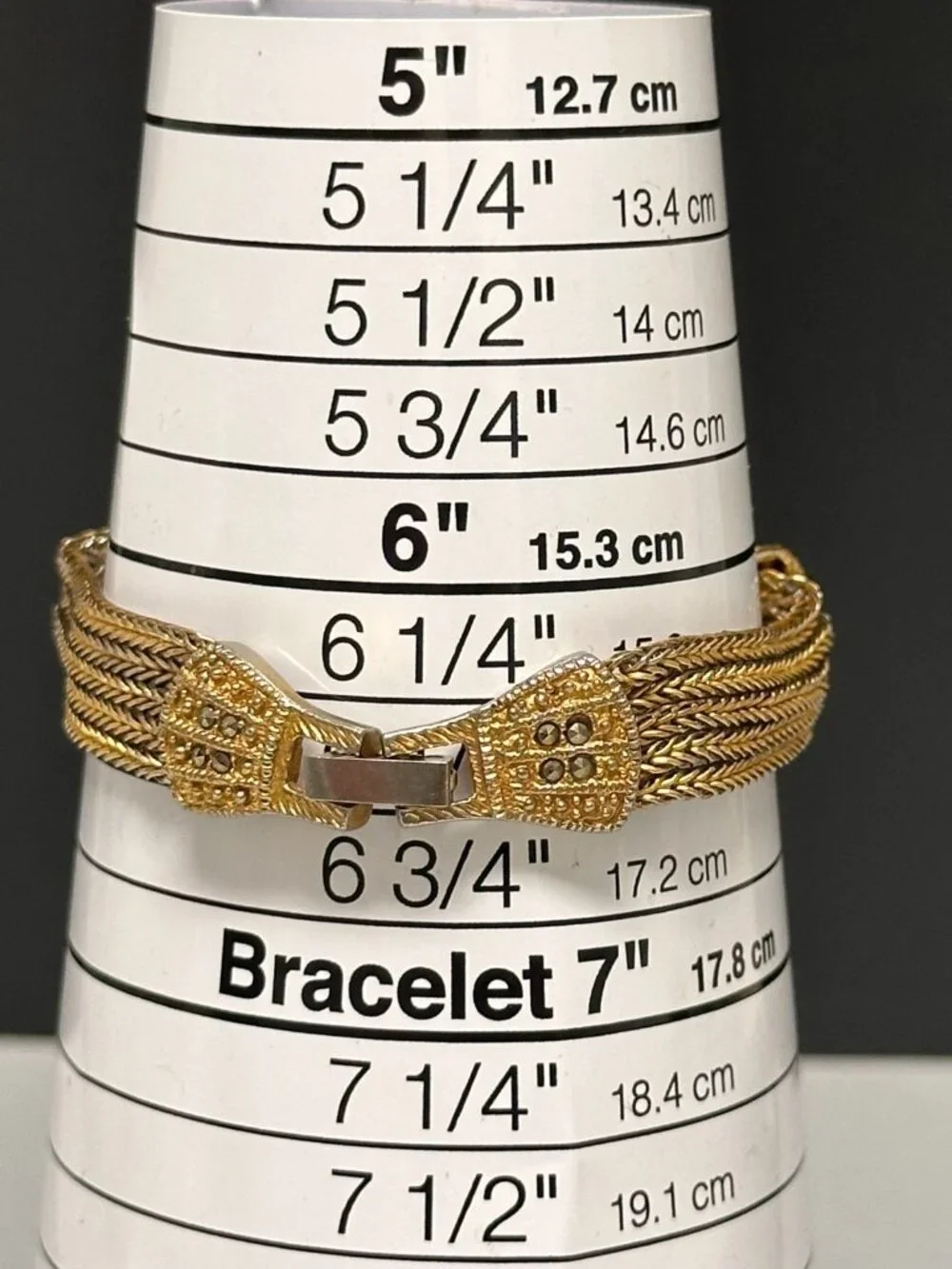 Xanadu Watch Women Gold Tone Multi Chain Band Marcasite Accents New Battery